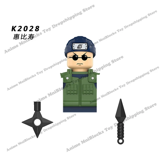 Naruto Sasuke Kakashi Akatsuki bricks Building Blocks Anime cartoon Mini Action Figures Heads Assembly Toys kids Birthday Gifts Deep Blue