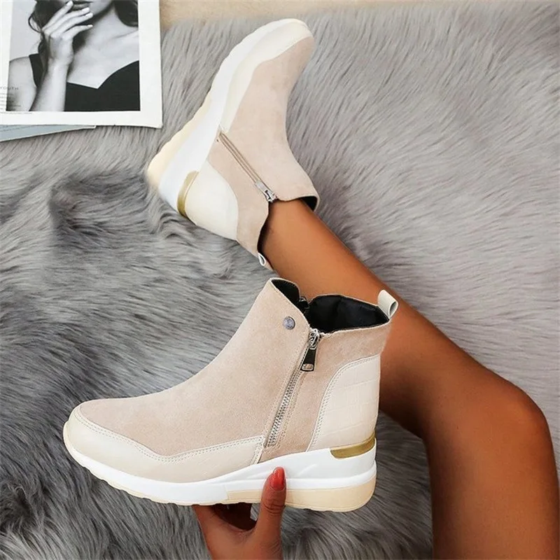 Fashion Winter Ladies Shoes New Arrival 2024 Warm Womens Boots Platform Snow Ankle Boots for Girls Wedge Heels for Women