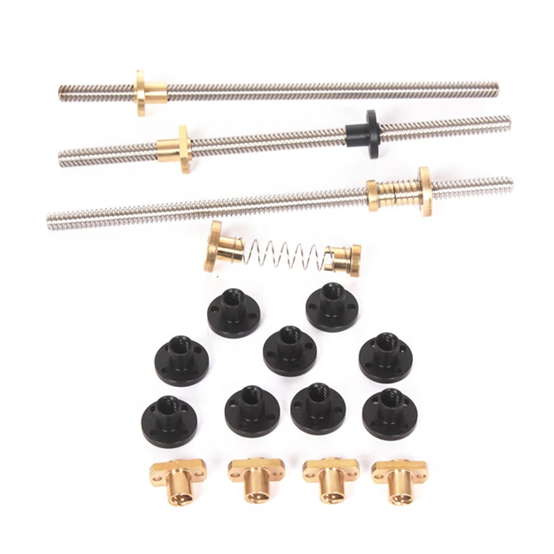 1 Pcs T8 Anti-backlash Lead Screw Brass/POM 2MM 4MM 8MM 3D Printer Parts Anti-backlash Spring Nut High Quality