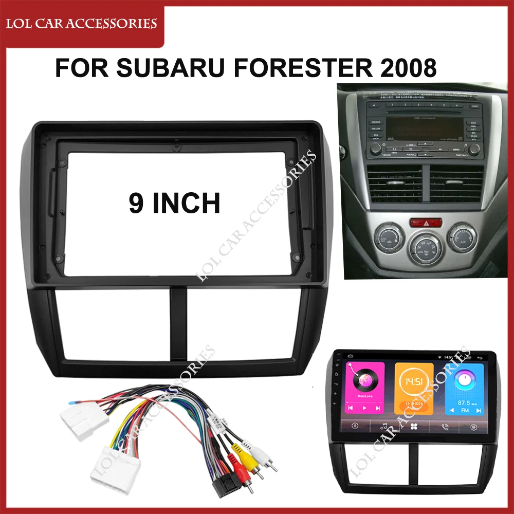 

9-дюймовая облицовка для Subaru Forester 2008-2012, автомобильный радиоприемник, стерео, головное устройство, 2 Din, GPS, MP5, приборная панель с рамкой для Android-плеера