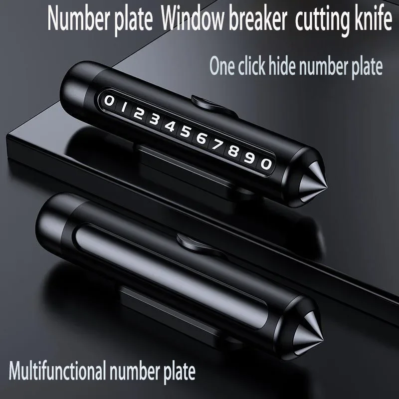 

Car number plate Hide temporary parking number plates Car mounted ornaments Multi functional window breaking safety hammer