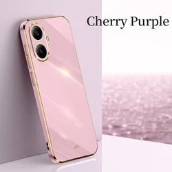 High-Quality Soft TPU Anti-Fingerprint Camera Protection Case Cover for Poco F7 (Cherry Purple)