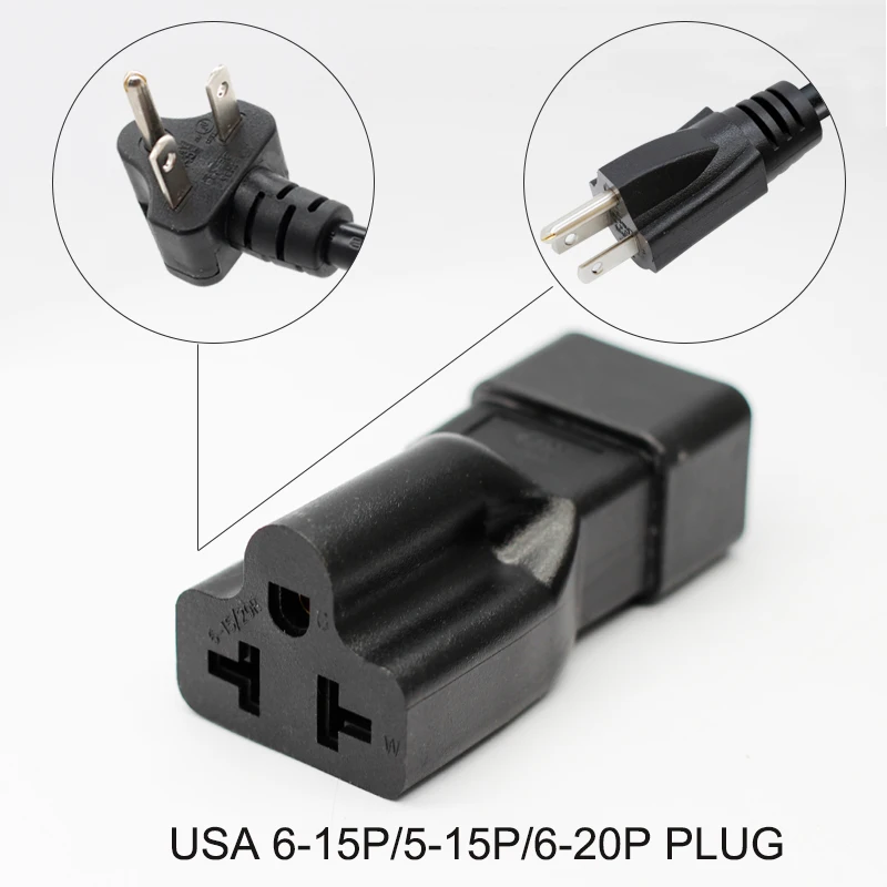 AC Power Converter Plug Adapter Connector AC IEC 320 C20 to NEMA 6 15R