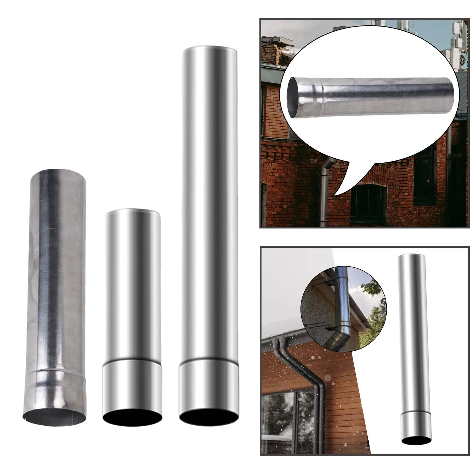 Flue Extension Tube Chimney Pipe Exhaust Pipe Fireplace Stainless Steel Fittings