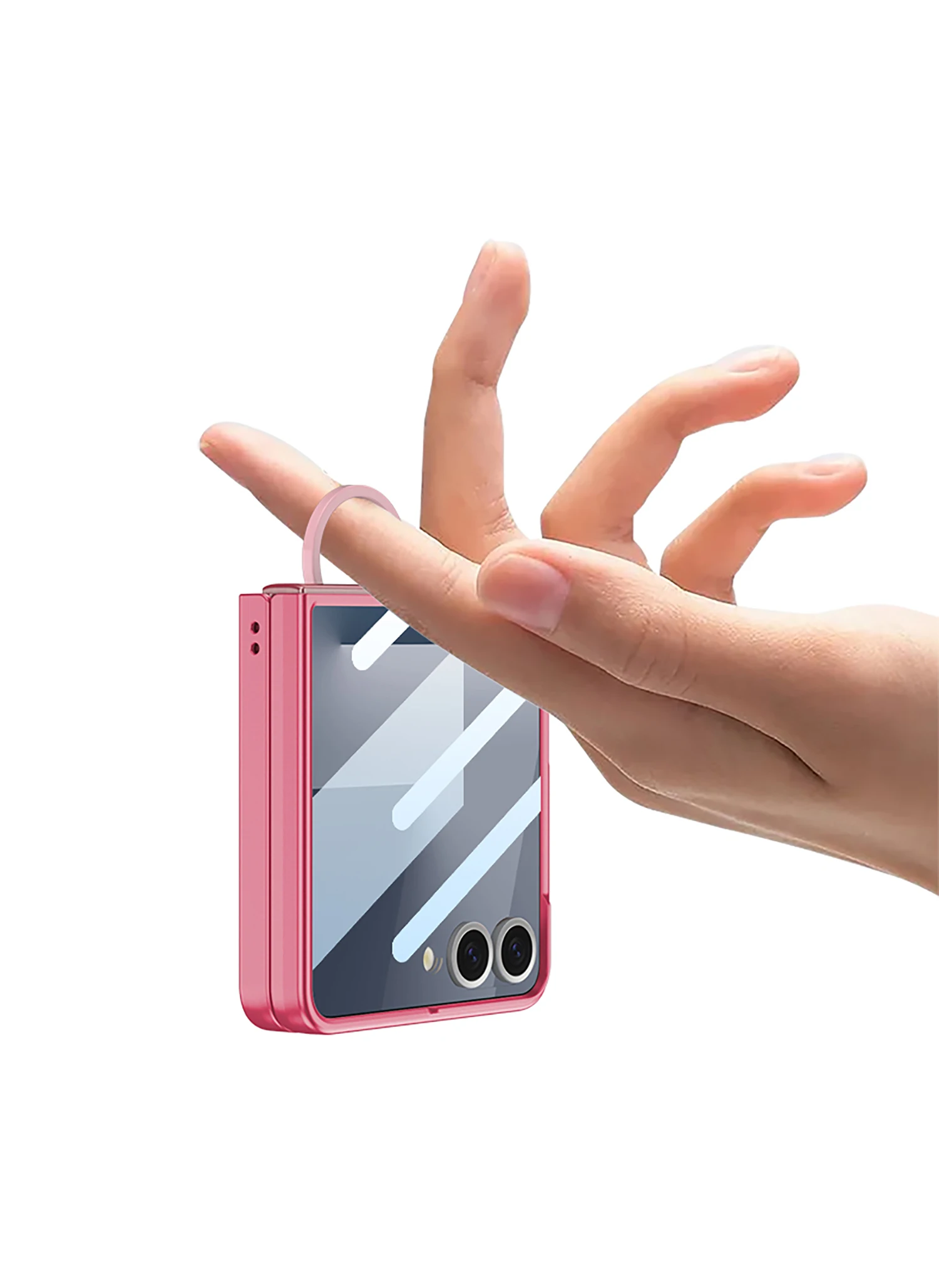 Original Case for Samsung Galaxy Z Flip 7 Ultra-thin Ring Holder Outer Screen Gl