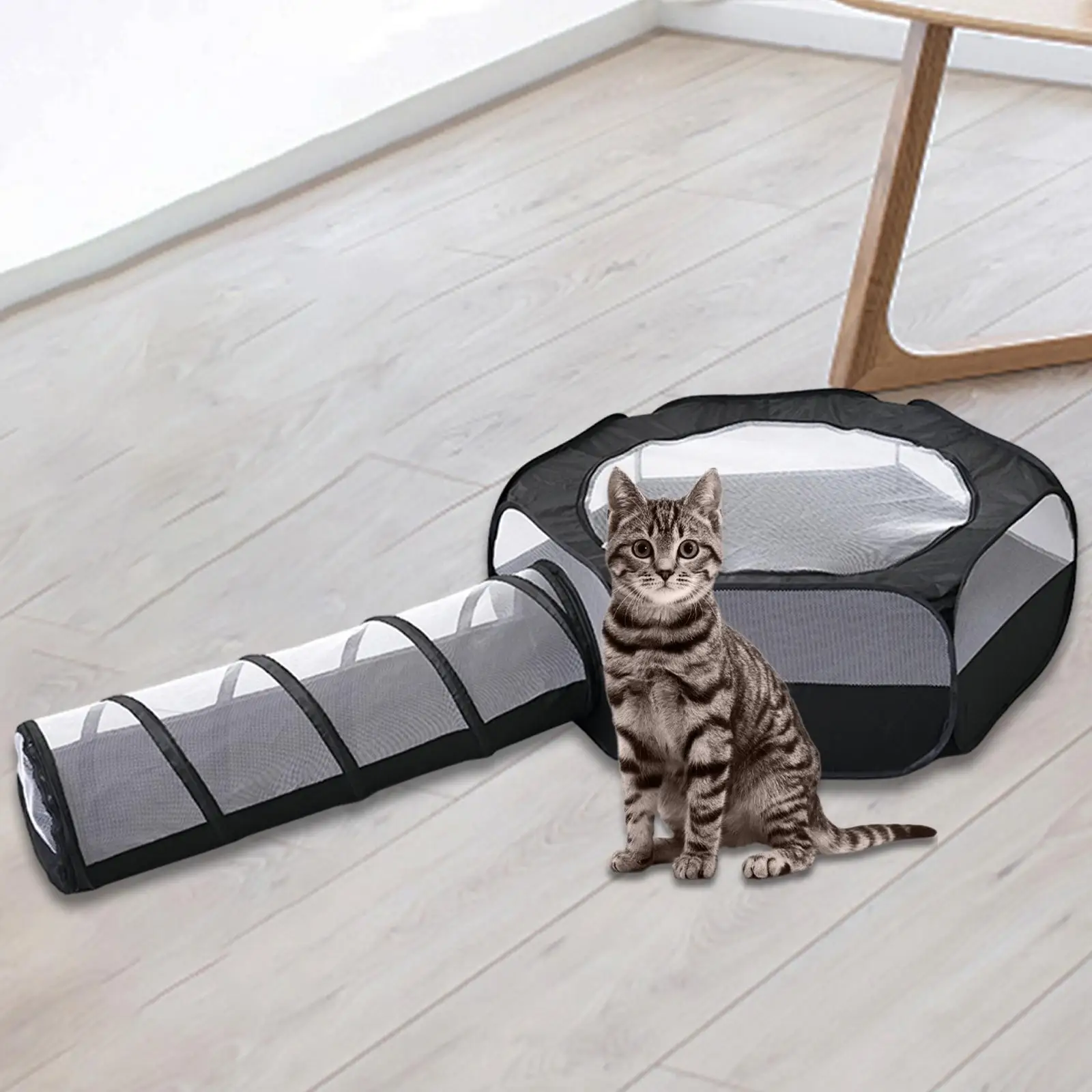 Cat Tunnel Cage House 2 in 1 Interactive Foldable Outside Play Tent And Tunnel For Bunnies Kitten Rabbits Hamster Ferrets small pet tunnel hamster cage tunnel