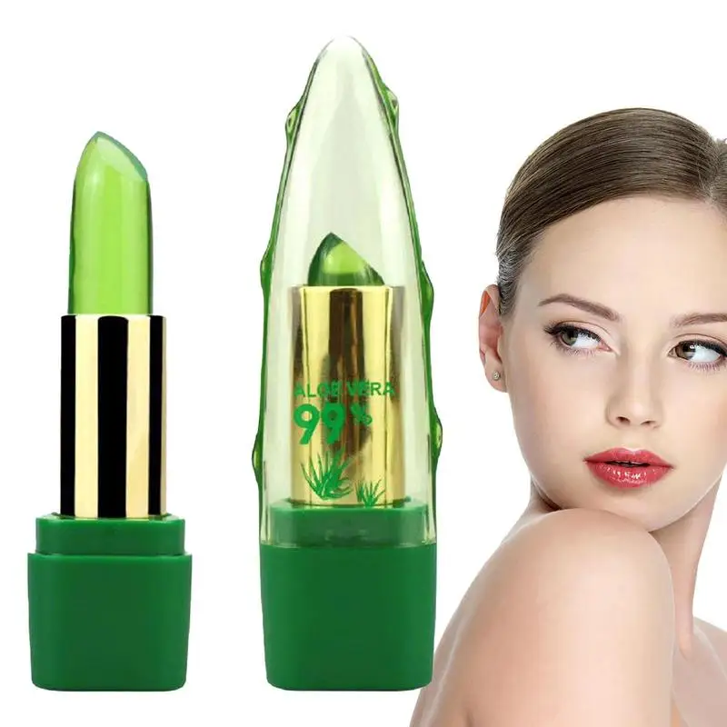 

Natural Aloe Lip Balm Color Changing Long-lasting Jelly Lip Tinted Lipstick Anti Aging Moisturizing Lip Gloss Makeups