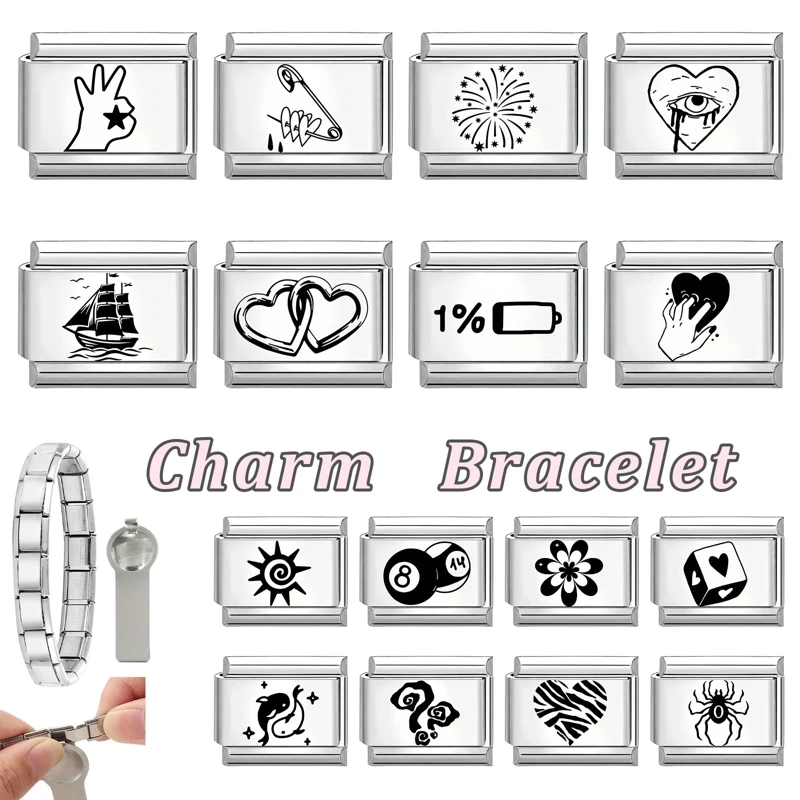 Laser Engraving Charm Bracelet DIY Making Gift