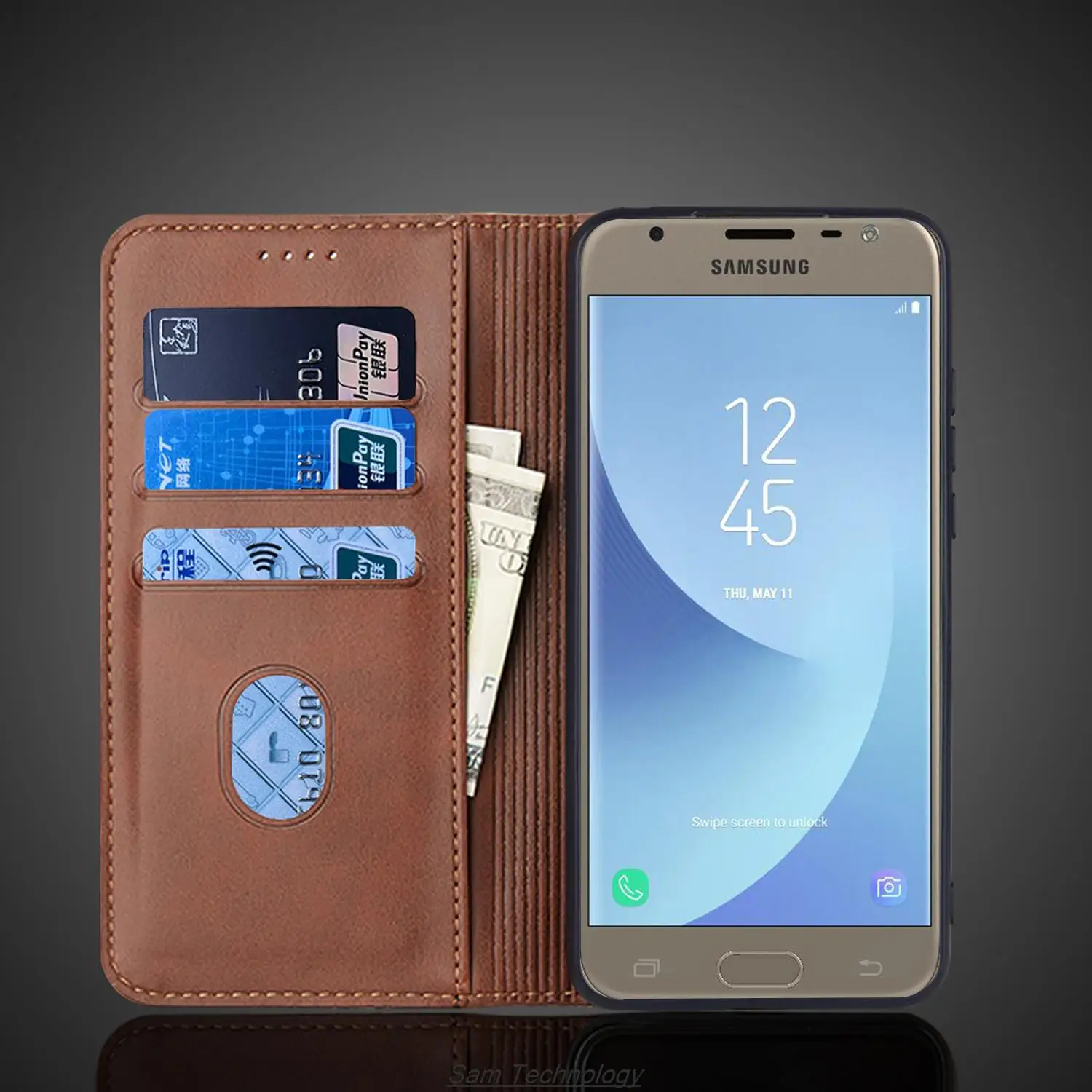 Magnetic Leather Wallet Flip Cover Case – Premium Holster Style Phone Bag