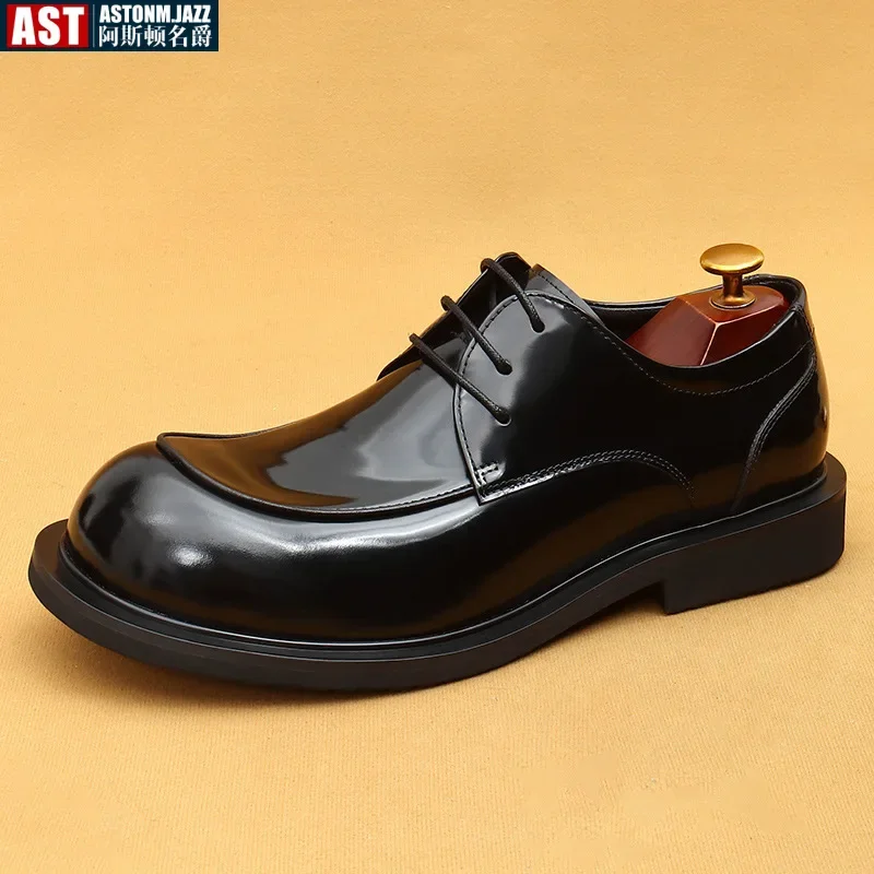 Classic Luxury Men Shoes Oxford Male Wedding Party Formal Genuine Leather Derby Shoe European Style mens leather dress shoes