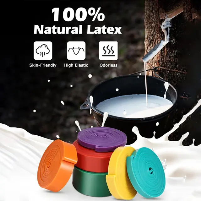 New natural latex resistance band sports resistance band set for men and women's muscle training elastic band 5
