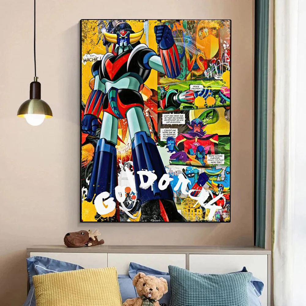 絵画　GRANiCK Classic UFO Robot Cartoon Graffiti Poster Grendizer Street Art