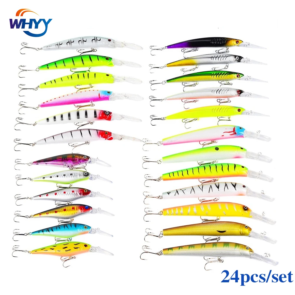 

WHYY Minnow Fishing Lures set Wobbler Hard Baits Crankbaits ABS Artificial Lure For Bass Pike Fishing Tackle