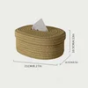 1pc Cotton Rope Tissue Box, Oval Storage Box With Lid, Wipes Paper Storage Case, Mask Storage Basket Suitable For Bedroom Living 3