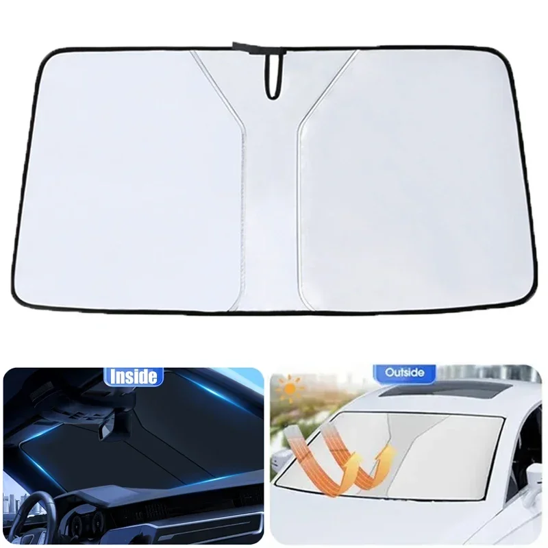 UV Reflective Car Sun Shade for Front Window Summer Cooling