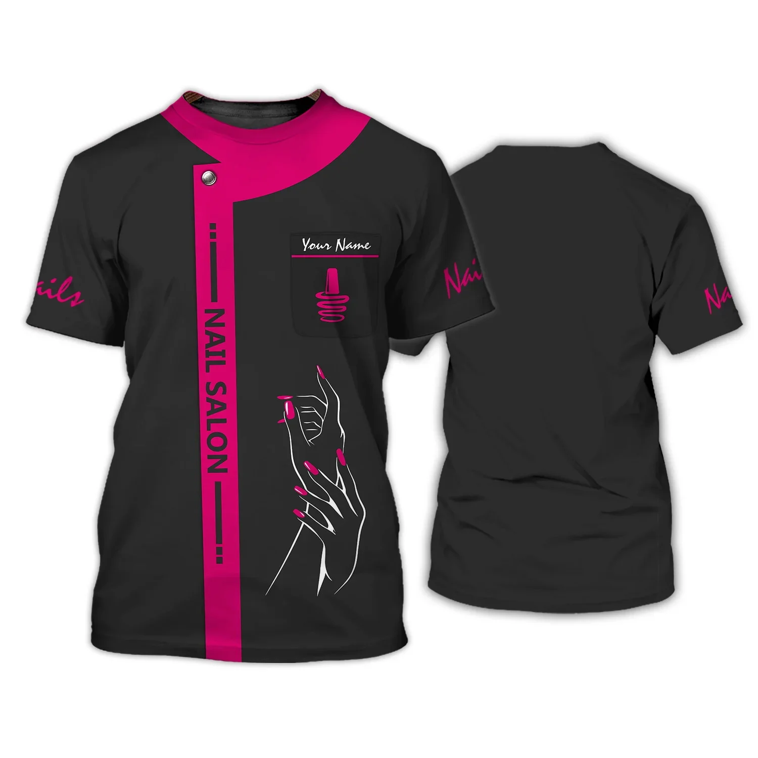 PLstar Cosmos Neueste Sommer Herren T-Shirt Nagelkünstler personalisierte 3D gedruckt Unisex Casual T-Shirt Geschenk für Manikürist DW167 – Detail 13