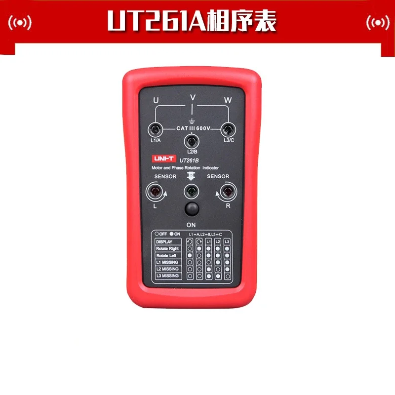 UNI-T UT261A Phase Sequence and Motor Rotation Indicator 3-Phase Power AC Voltage 40~700V Phase Sequence Indicator 6
