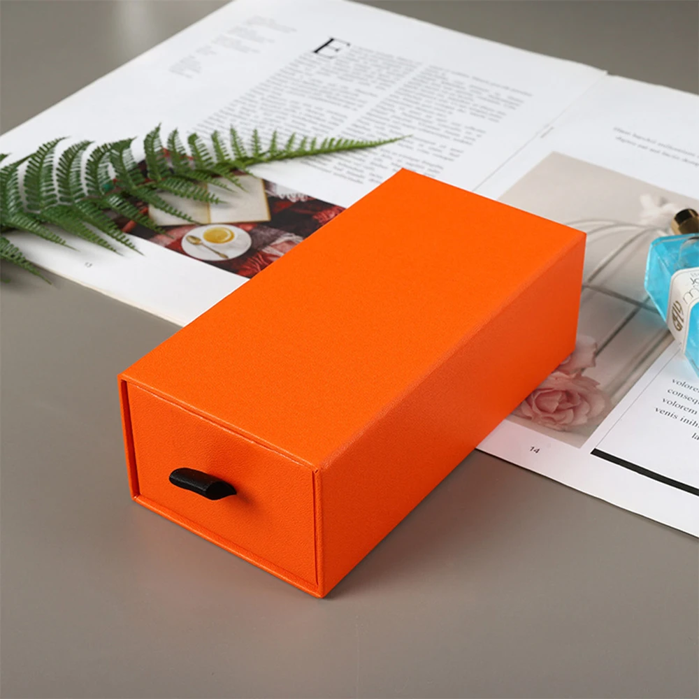 5pcs/lot Drawer Type Glasses Packing Box Black Hand Gift Boxes Perfume Lipstick Present Slide Box Case Business Card Package