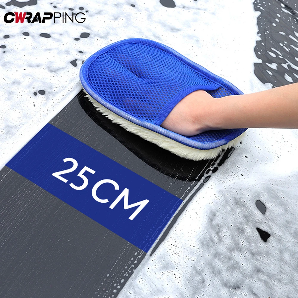 Car Wash Gloves Soft Car Cleaning Mitt Thickened Fine Fiber Imitation Wool Plush Wiping Auto Washing Supplies Auto Accessories