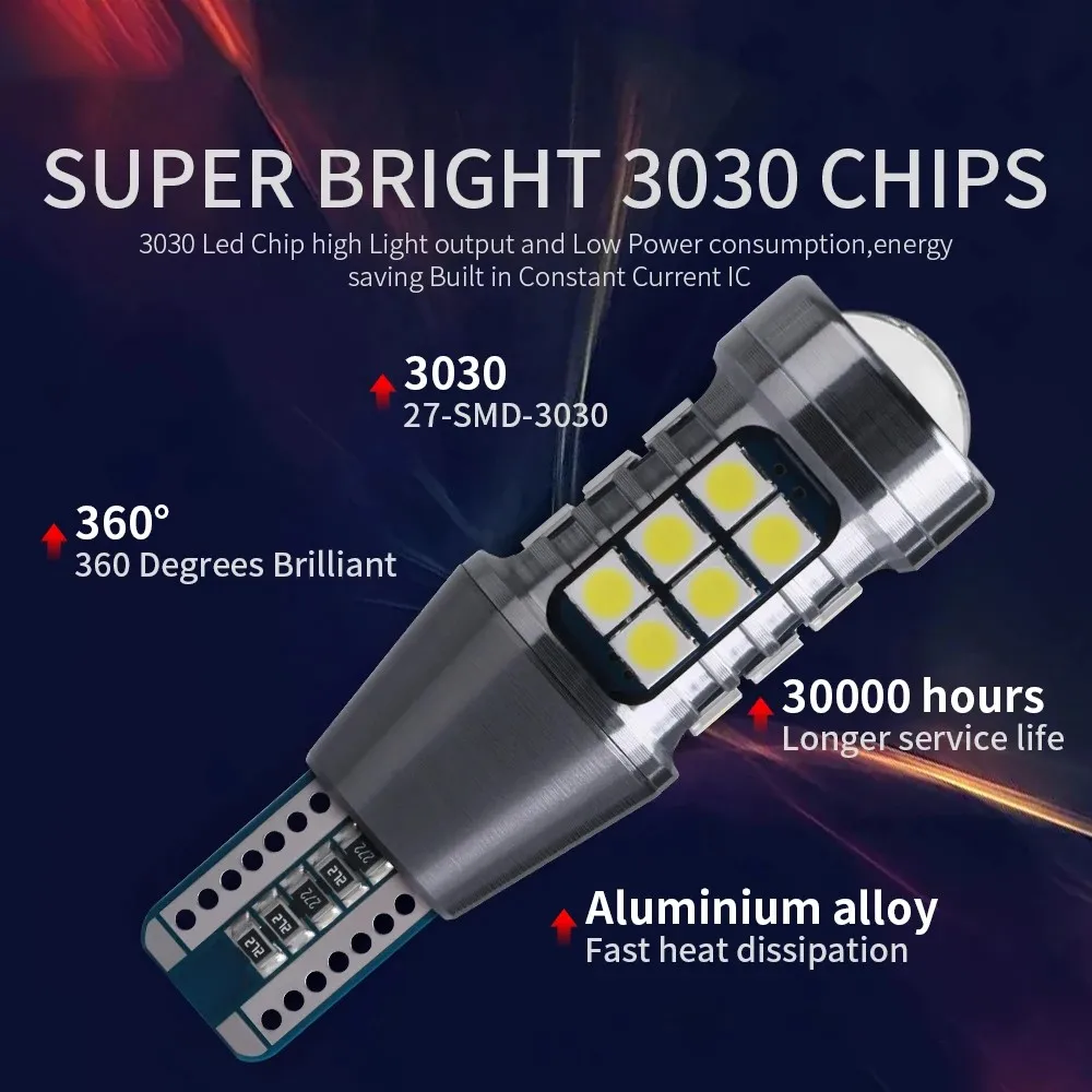 รูปสินค้า หลอดไฟ LED สว่างไสวดี W16W T15 CANbus ประสิทธิภาพสูง สำหรับไฟท้ายและไฟฉุกเฉิน