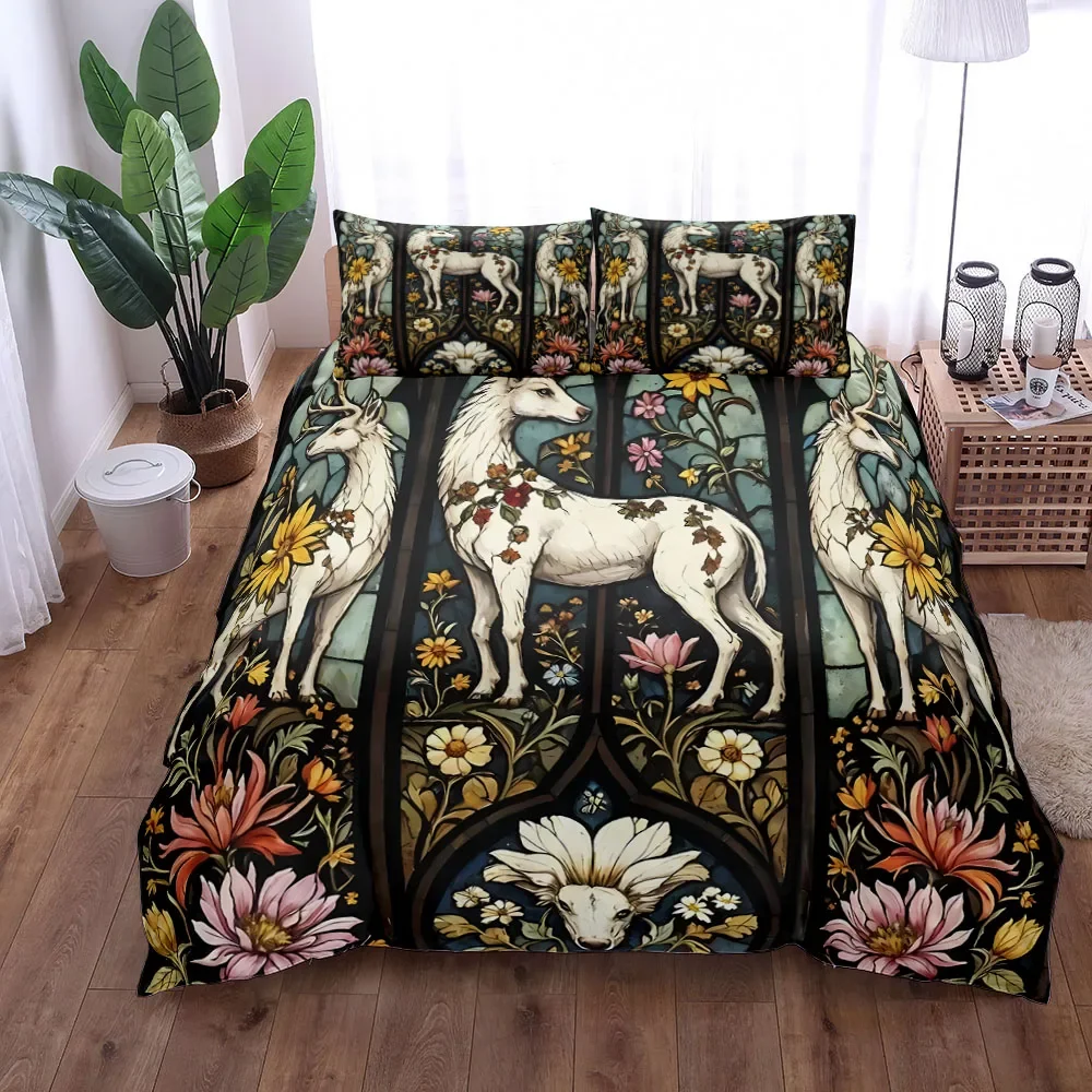 Camouflage Deer Duvet Cover Set UK Single Double Queen US Twin Full King Size pkm Bed Linen Set