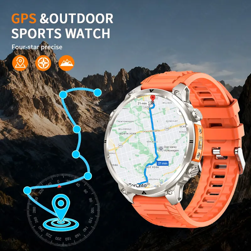 LIGE New Men Sports Smart Watch GPS Heart Rate Monitor LED Flashlight Compass Bluetooth Call IP68 Waterproof man Smartwatch 2026