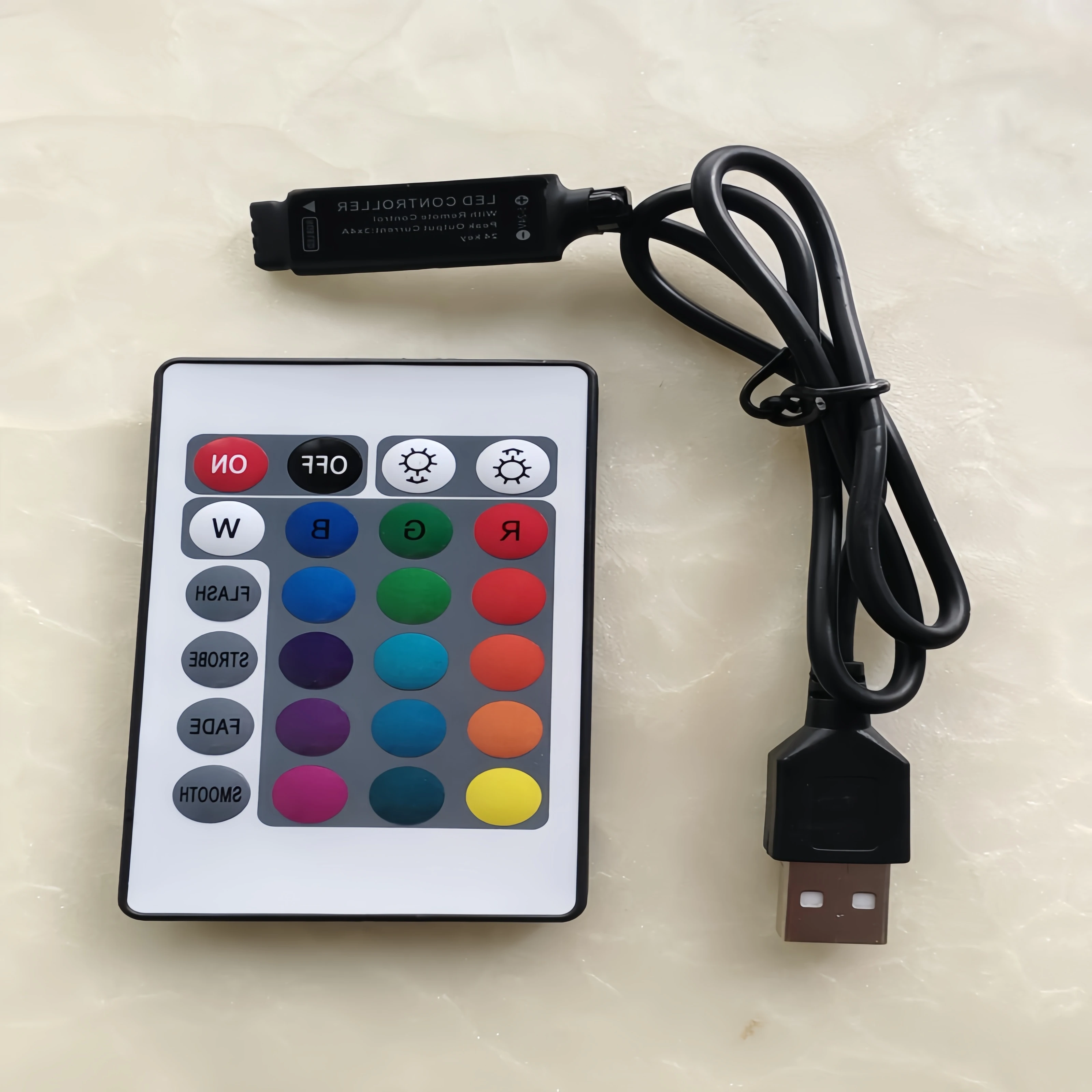 RGB Controller DC5v USB 5V BT 24 Keys RF Remote For COB SMD 3528 5050 RGB Tape Lights