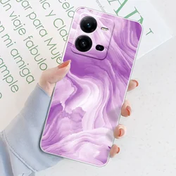 Marble Transparent Silicone Soft TPU Phone Case Cover Bumper for vivo X80 Lite 5G (TM2076)