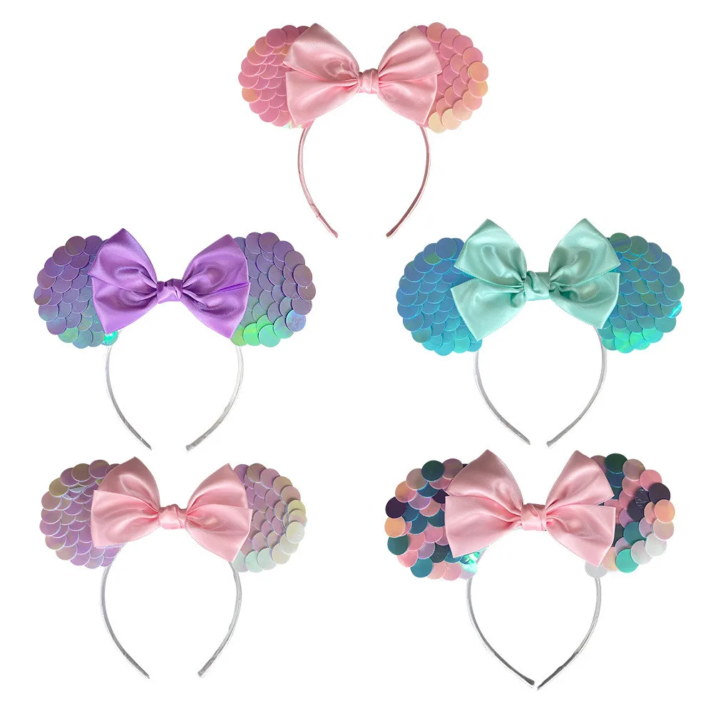 Prowow Candy Colored Scaly Children's Hairband Party Birthday Toddler Baby Accessories Mouse Ears Girls Headband For Photo Shoot