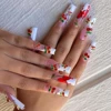 20pcs/bag 3D Cherry Design Nail Charms Red Cherry Crystal Rhinestone Nail Gems Glitter Diamond Stud Fruit Nail Art Decoration 5