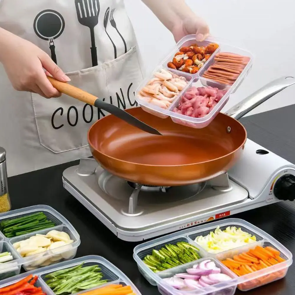 Fridge Food Storage Crisper Kitchen Fooding Sorting Sealed Box Fruit Vegetable Preservation Frozen Meat Fresh Divided Organizer