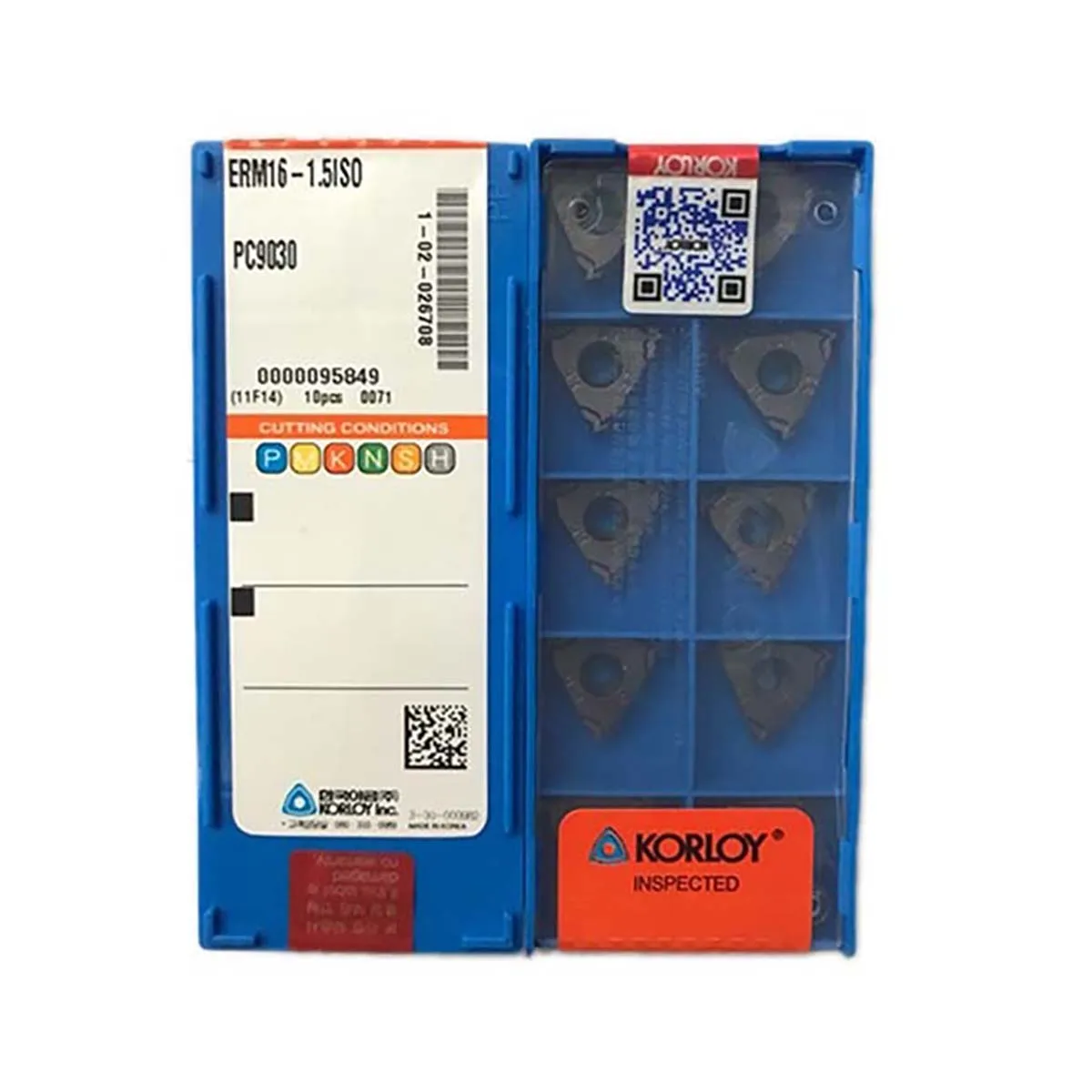 

KORLOY 100% Original ERM16 AG55 AG60 ISO NPT 14W PC9030 CNC Lathe Threading Turning Carbide Inserts Blades Theading Insert