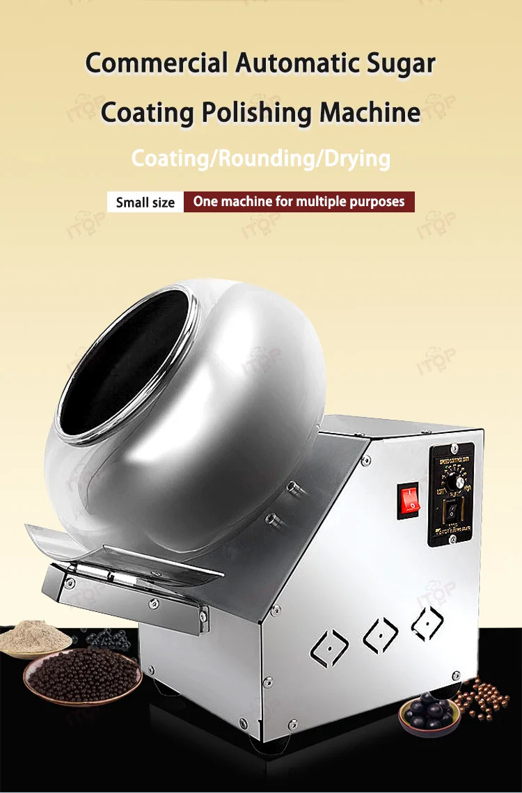 Description Picture 3 of itemITOP 40cm Roller Chocolate Ball Maker Chocolate Coating Machine Chocolate Icing Machine Polishing/Rounding/Coating/Drying Maker