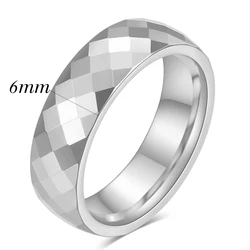 Rainbow Black Rose Gold Faceted Edge Tungsten Carbide Wedding Rings - 8 (CJ1044 - S - 6)