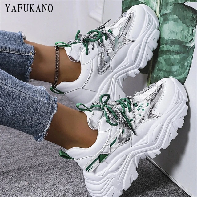 Chunky Sneakers  Lacing sneakers, Chunky sneakers, White casual shoes