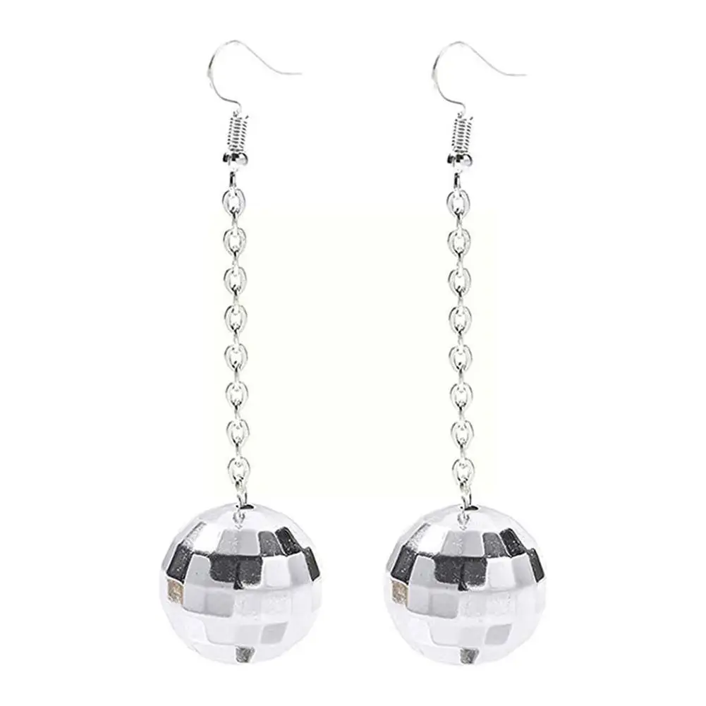 

Retro Disco Ball Drop Earrings Women Boho Round Luxury Mirror Party Reflect Earrings Ball Dangle Jewelry Light Disco Earrin V2I7