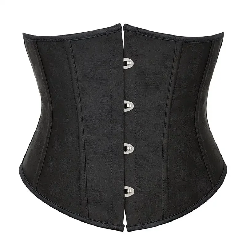

Fashion Sexy Gothic Embroidery Underbust Corset For Women Body Shaper Waist Cincher Vintage Satin Lingerie Bustier Top Corselet