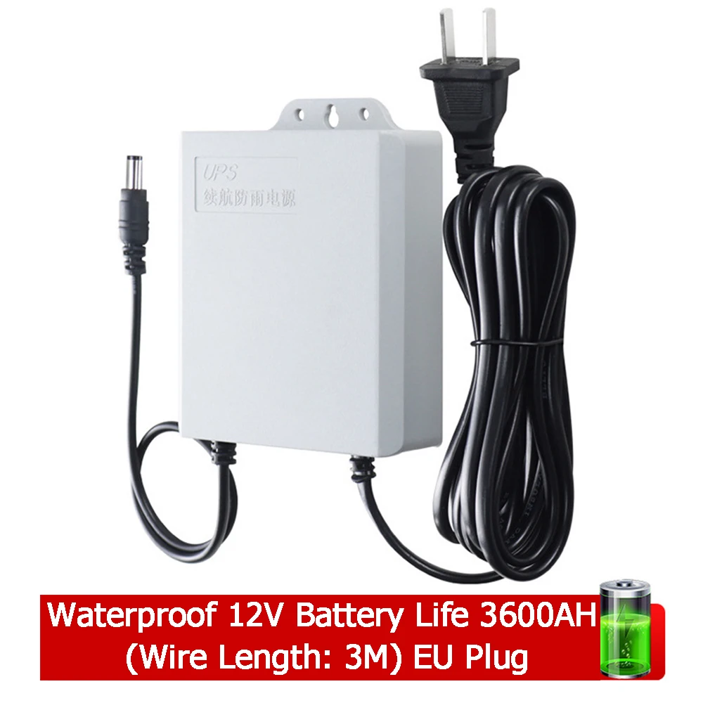 Waterproof UPS Uninterruptible Power Supply 12V 1.5A 3600mAh DC UPS Battery Backup Router Monitoring Security Home Camera