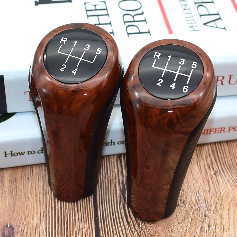 Premium Leather Gear Stick Shift Knob - 5/6 Speed