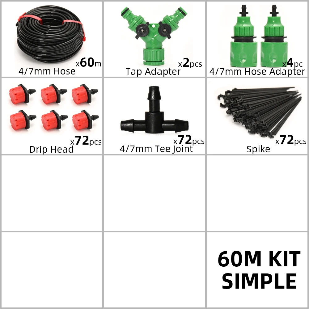 5M-60M Drip Irrigation System With Timer Simple Drippers For IrrigationAutomatic Watering System Watering Set Water Plant System 