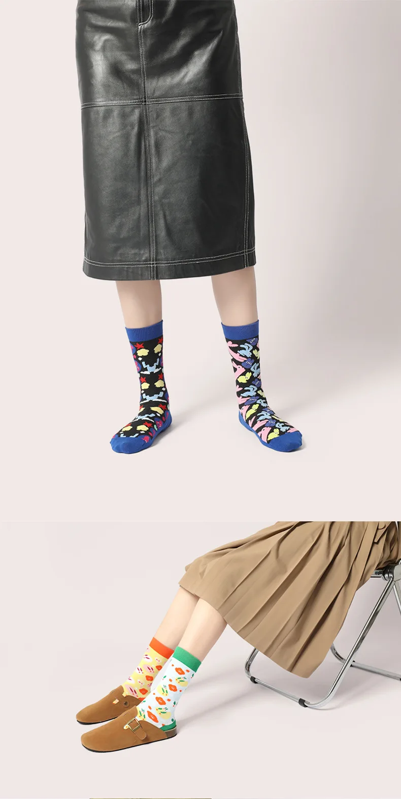 Neue mode socken, frühling und sommer ab socken, farbe kontrast socken, nette Japanischen mid-rohr socken – Detail 3