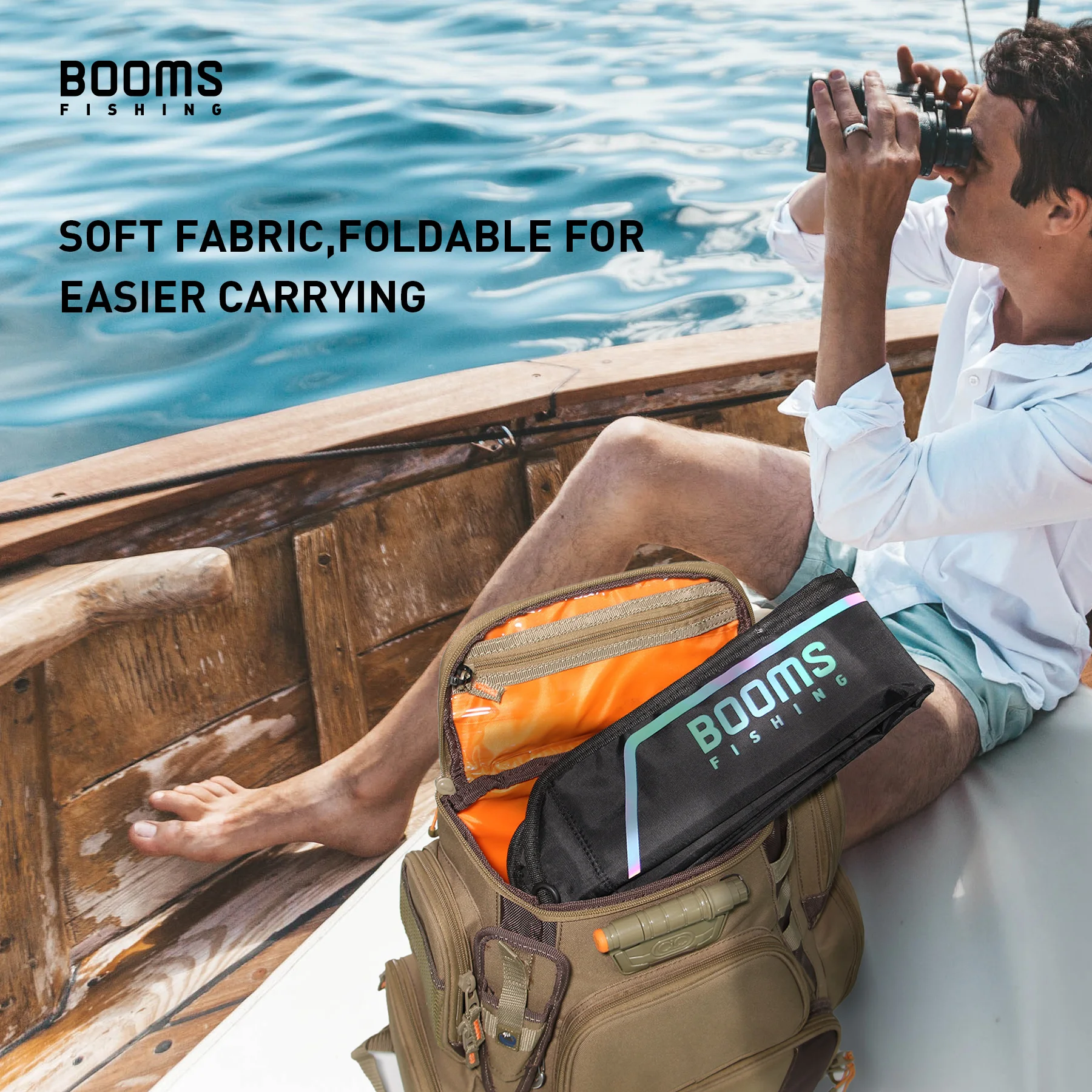 Booms Fishing PB3 Angelrutentasche, Stangen-Aufbewahrungskoffer, 130 cm bis 215 cm, zusammenklappbar, Angelwerkzeuge, Angelruten, Taschen, Koffer – Detail 7