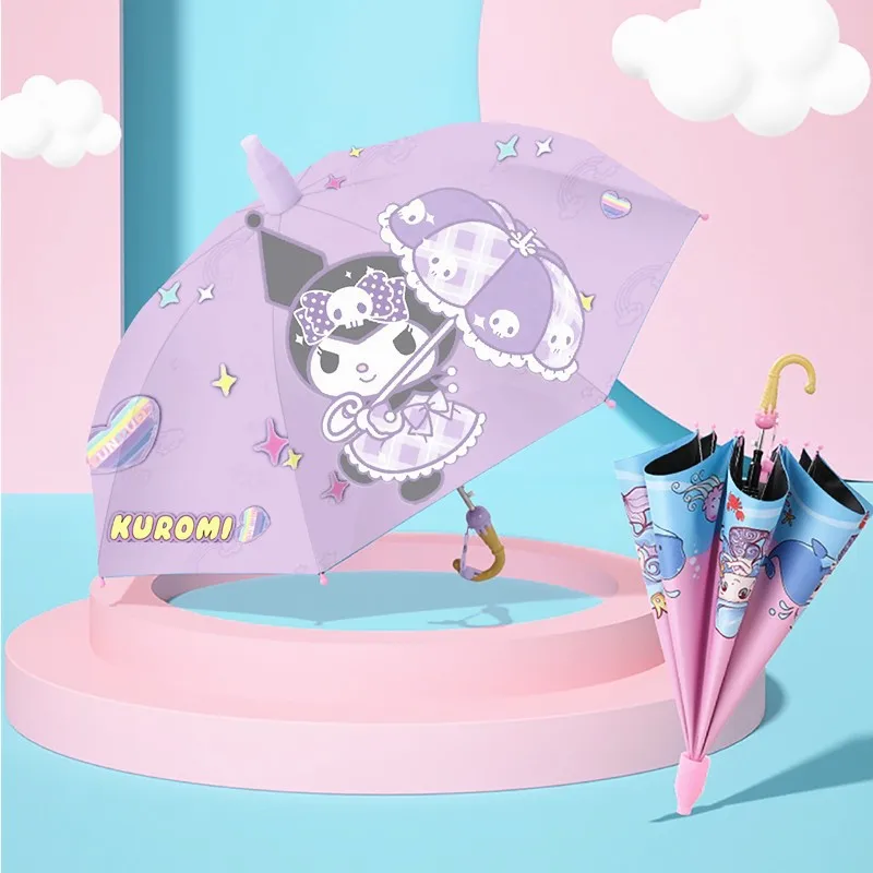 

Sanrio Kids Umbrella Anime Figure Peripheral Kawaii Cute Cartoon Cinnamon Kuromi My Melody Creative Sunscreen Sun Umbrella Child
