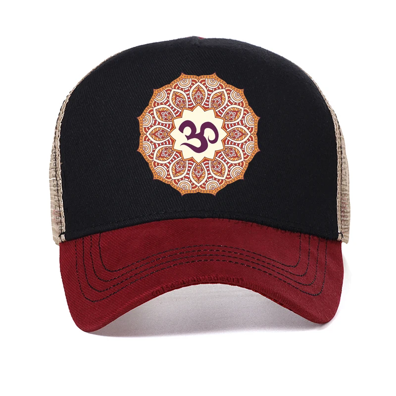 

Yoga om Print Women hat Casual Funny Maha Mrityunjaya Mantra Baseball Cap Harajuku pop Summer visor Trucker hats Mandala caps