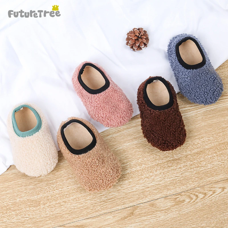 Description Picture 3 of itemWinter Children Floor Socks Baby Slippers Infant Toddler Plush Warm Boys Girl Soft Anti-slip Indoor School Kids Shoes
