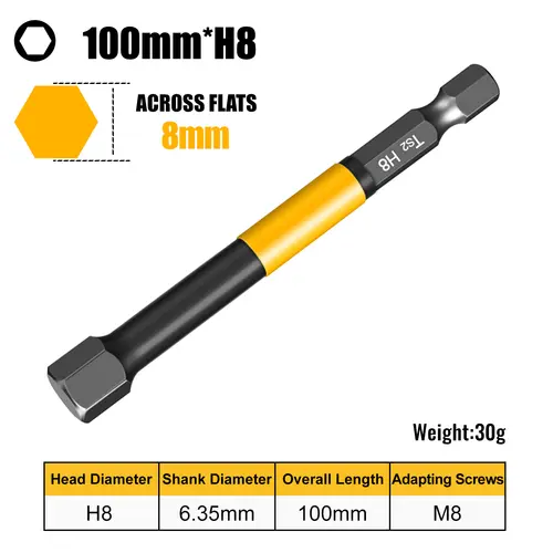 Allen Wrench Drill Bit Hex Driver Bits Set 50/100/150mm H1.5-H10mm with Magnetic Grip and Slip Design for Secure Screw Holding - Image 31