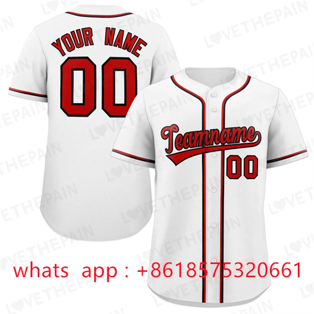 thumbnail image 1 of Camiseta de béisbol bordada personalizada, camiseta de béisbol, nombre del equipo cosido, número, logotipo cosido, sudadera de juego de softbol para hombres/jóvenes, 1 of 5