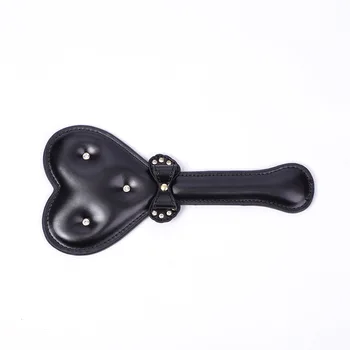 Heart Shape Diamond Handle PU Leather Riding Crop BDSM Bondage Spanking Paddle Whip Sex Toy Adult Sex Toy For Men Women Sex Shop 4