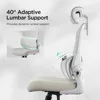 Ergonomic Office Chair, Desk Chair with Adjustable Lumbar Support, Home Office Desk Chair with 2D Headrest, Flip-up Armrest 3