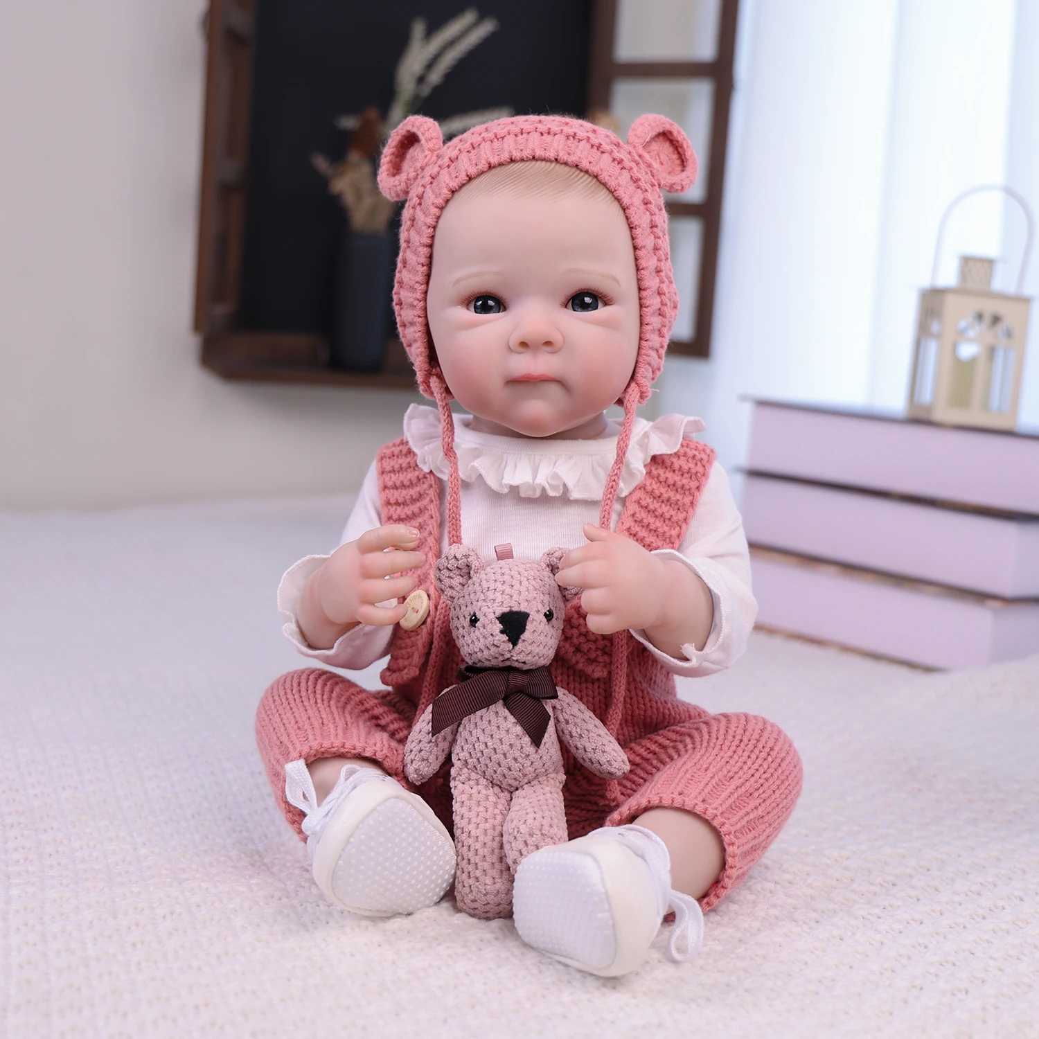 20 Inch Bebe Reborn Doll with Clothes Baby Doll Can Be Washed Soft Appease Education Newborn Baby Doll Christmas Gift